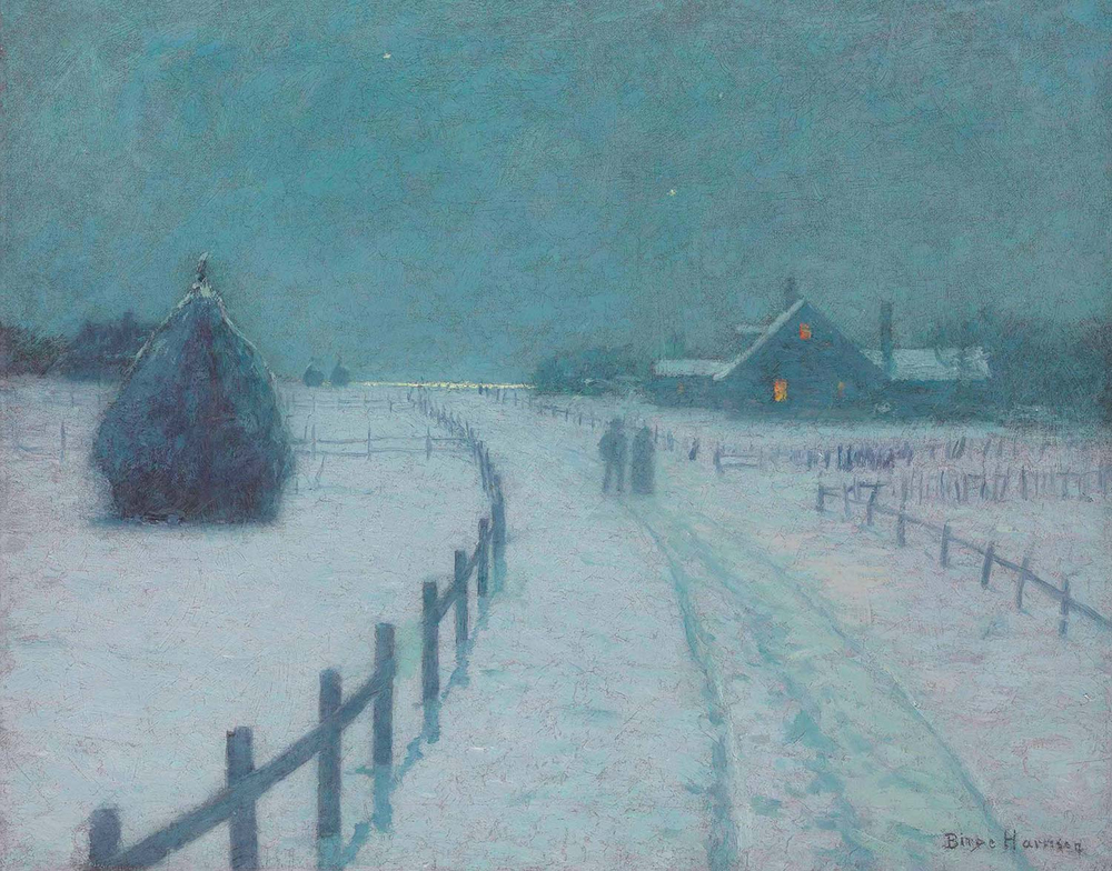 Birge Harrison Kış Akşamında Yürüyüş Kanvas Tablo