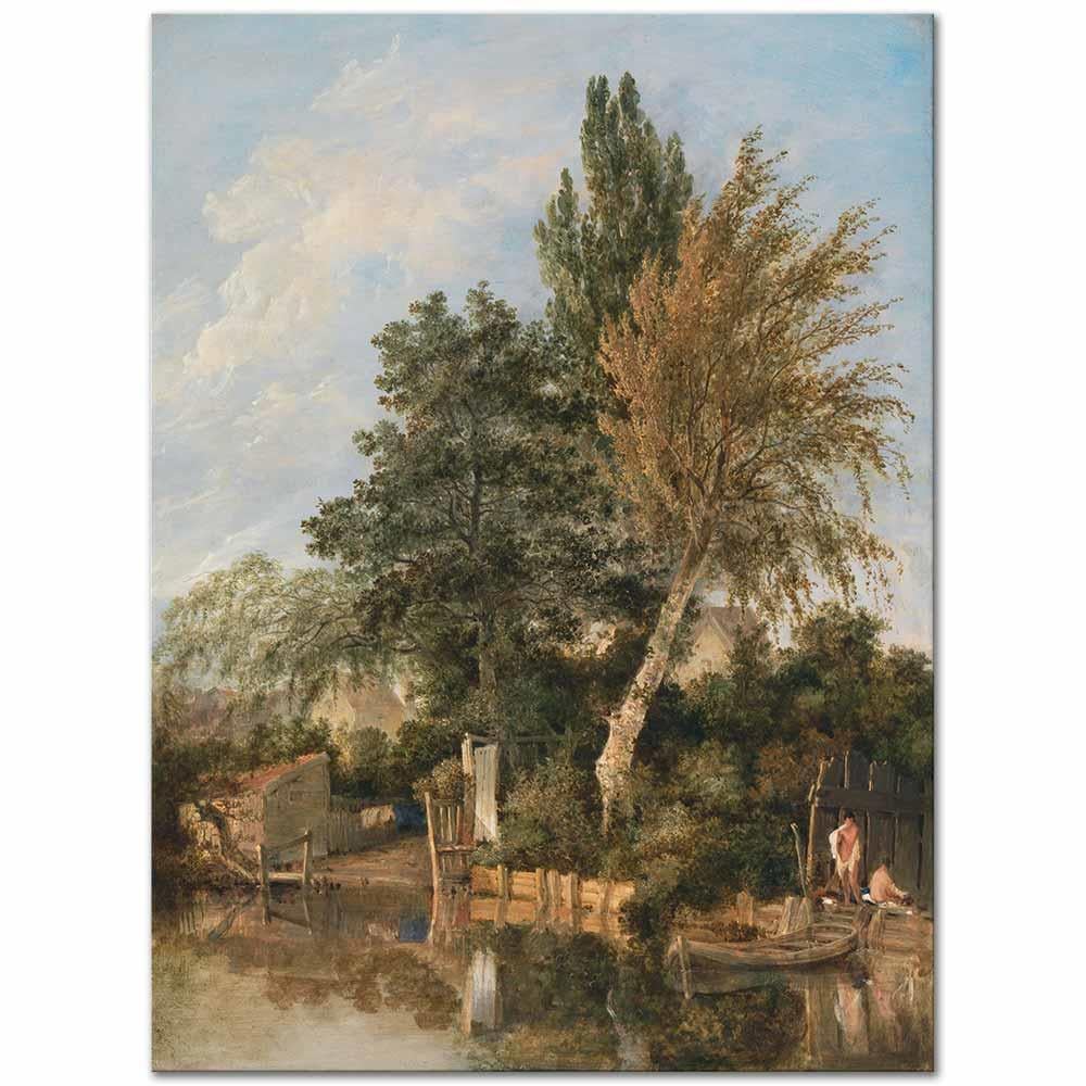 John Crome Wensum Nehri Yıkanan Çocuklar Kanvas Tablo