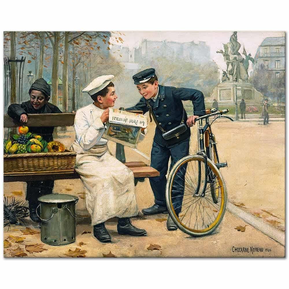 Paul Charles Chocarne Moreau Le Petit Journal Okuyan Çocuklar Kanvas Tablo