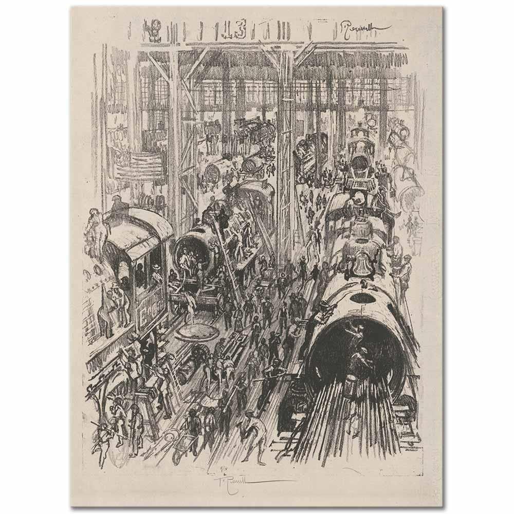 Joseph Pennell Müttefikler İçin Motor İmalatı Kanvas Tablo