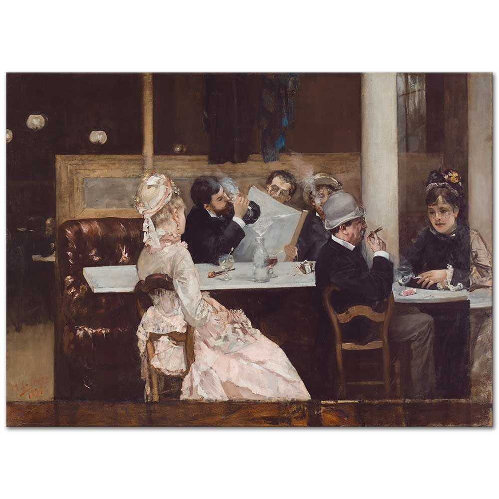 Henri Gervex Paris'te Cafe Kanvas Tablo