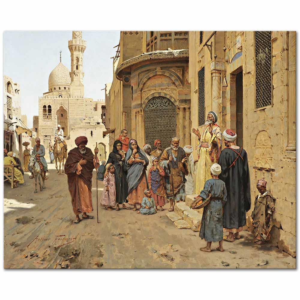 Arthur von Ferraris Mazlum Tabaka Kahire Kanvas Tablo
