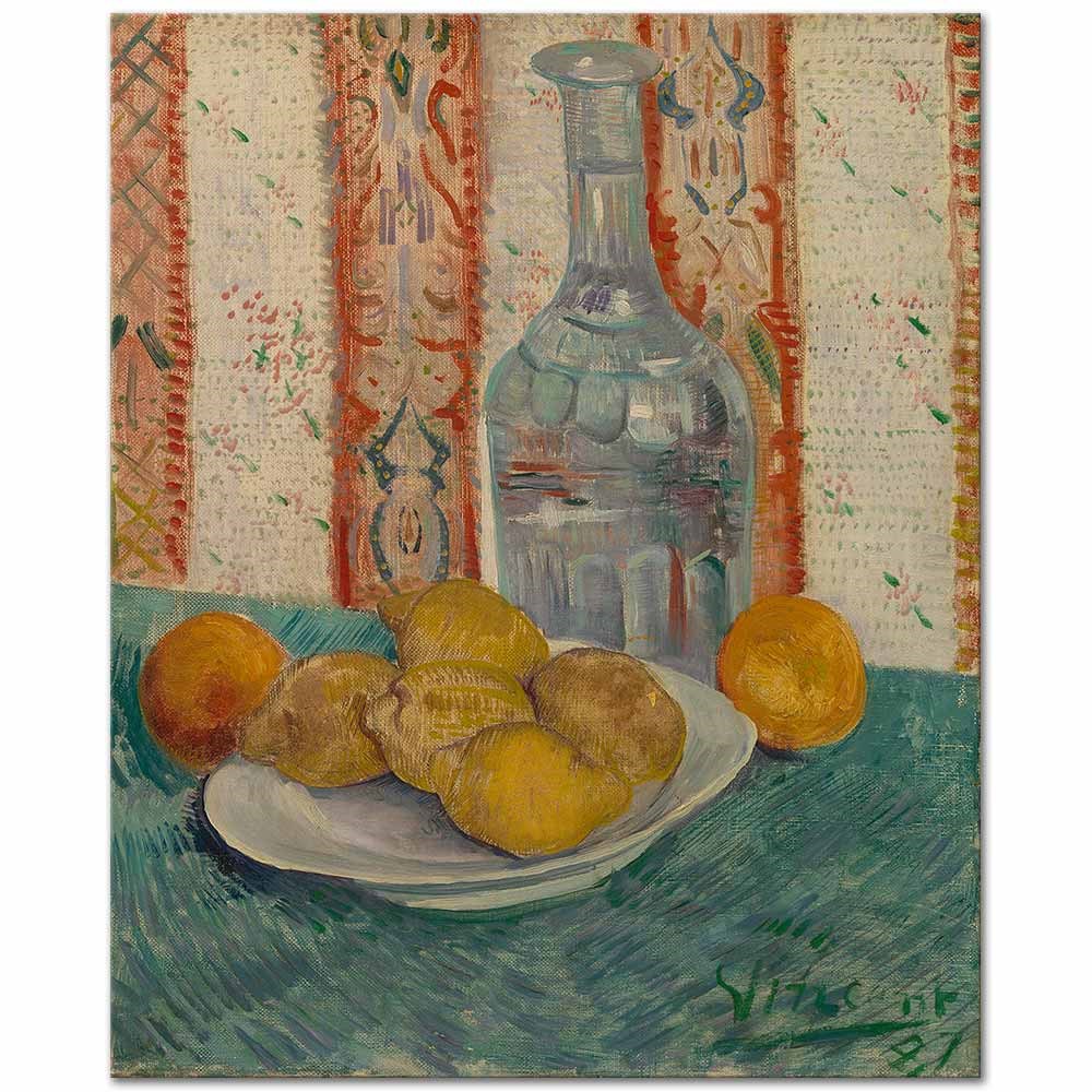 Carafe and Dish with Citrus Fruit by Vincent van Gogh as Fine Art Print