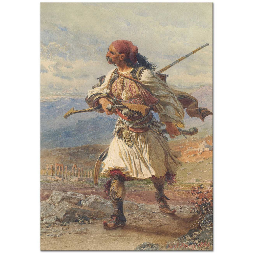 Carl Haag Yunan Savaşçı Kanvas Tablo