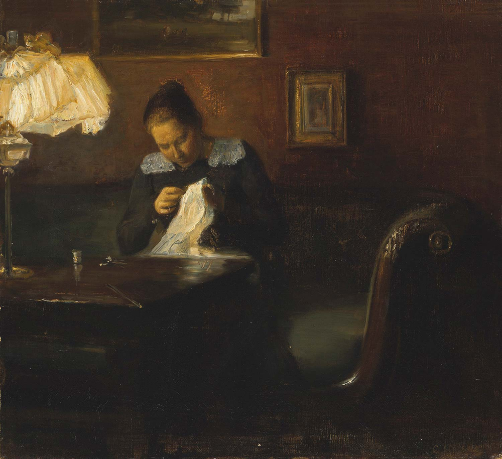 Carl Vilhelm Holsoe Sewing Art Print