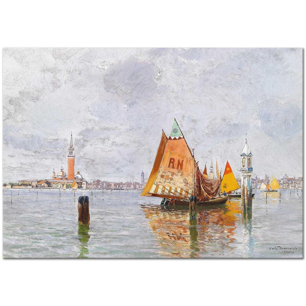 Carlo Brancaccio Balıkçı Tekneleri Venedik Kanvas Tablo