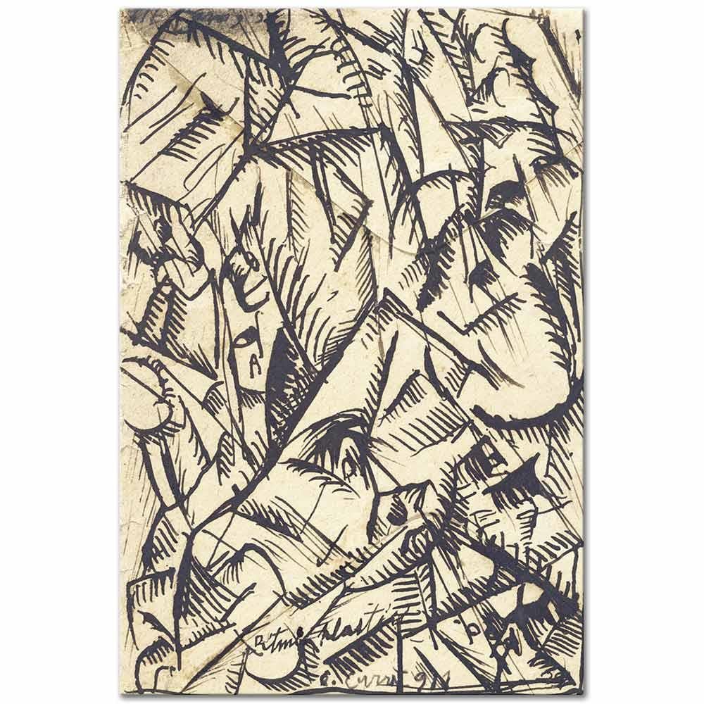 Carlo Carra Plastik Ritm Kanvas Tablo