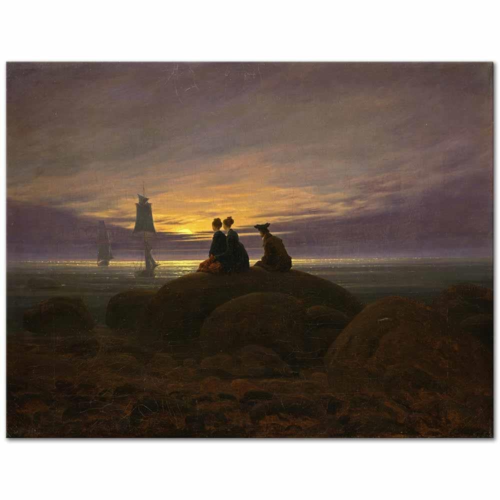 Caspar David Friedrich Denizde Mehtap Başlangıcı Kanvas Tablo