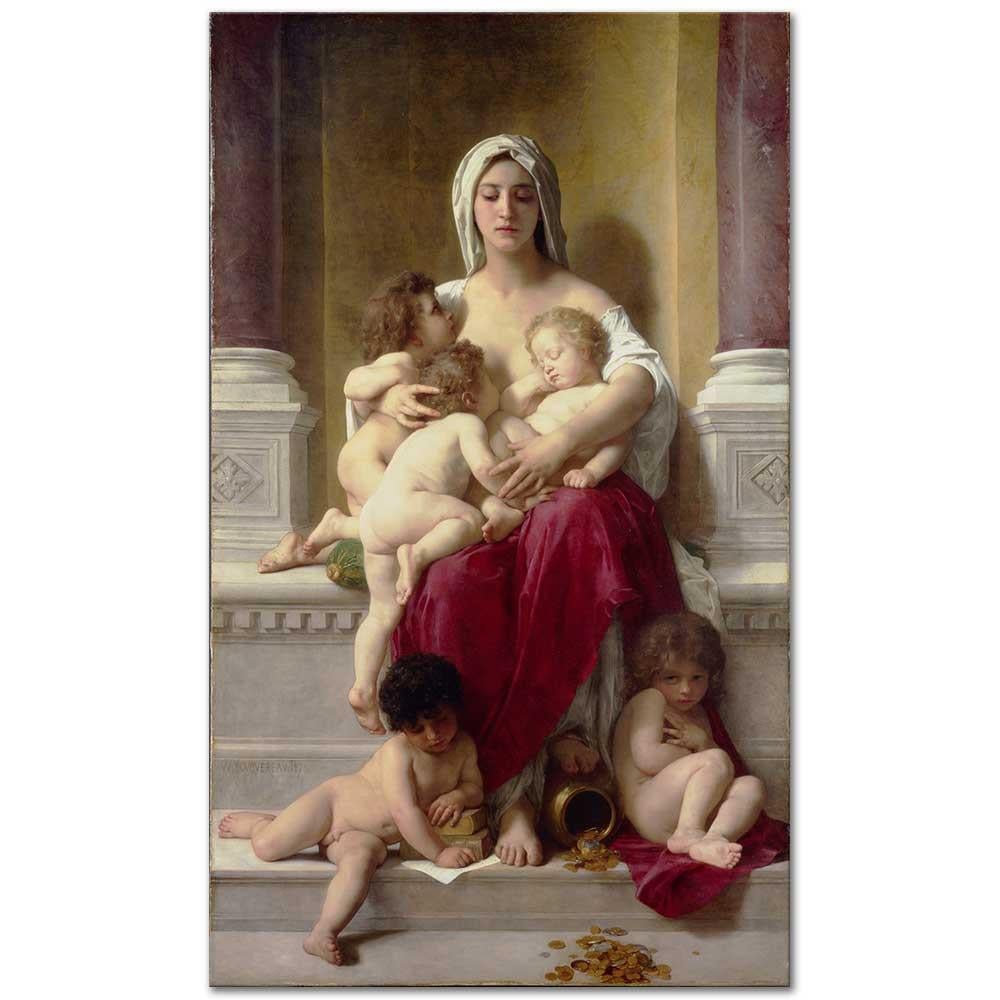 William Adolphe Bouguereau Şefkat Kanvas Tablo
