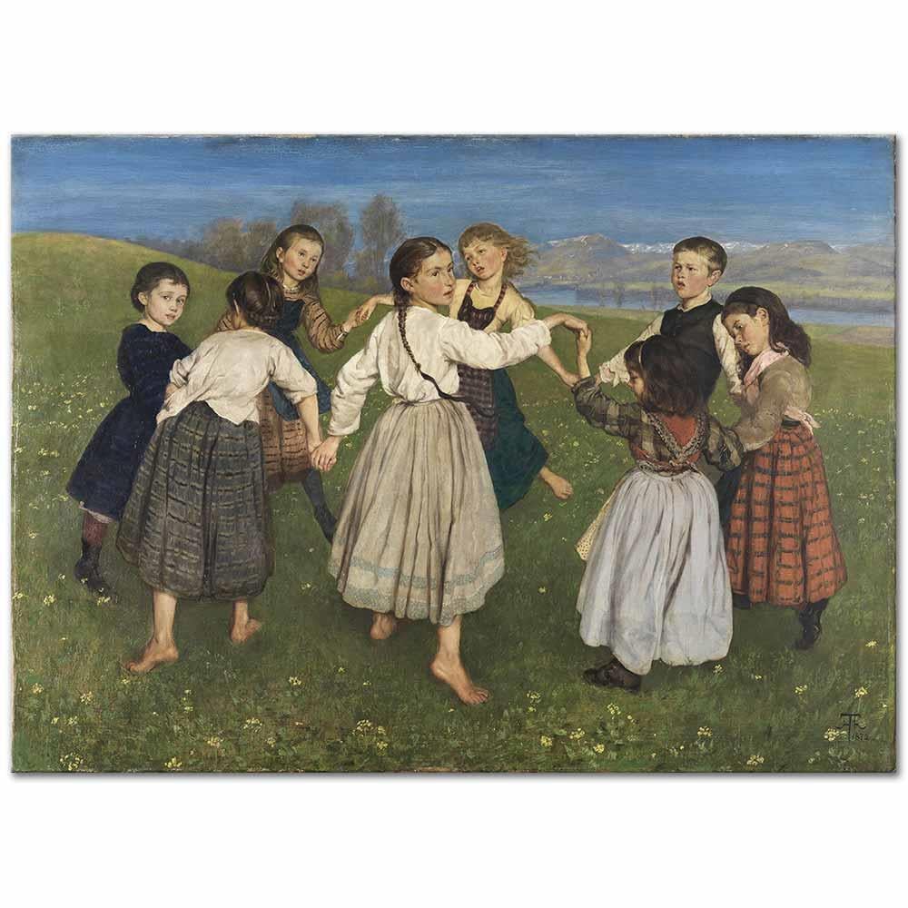 Hans Thoma Çocukların Dansı Kanvas Tablo