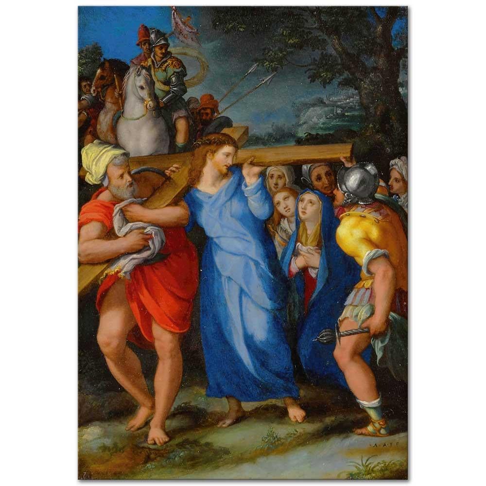 Alessandro Allori Çarmıhını Taşıyan İsa Kanvas Tablo