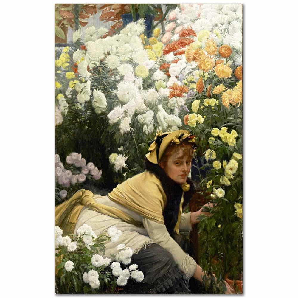 James Tissot Krizantemler Kanvas Tablo