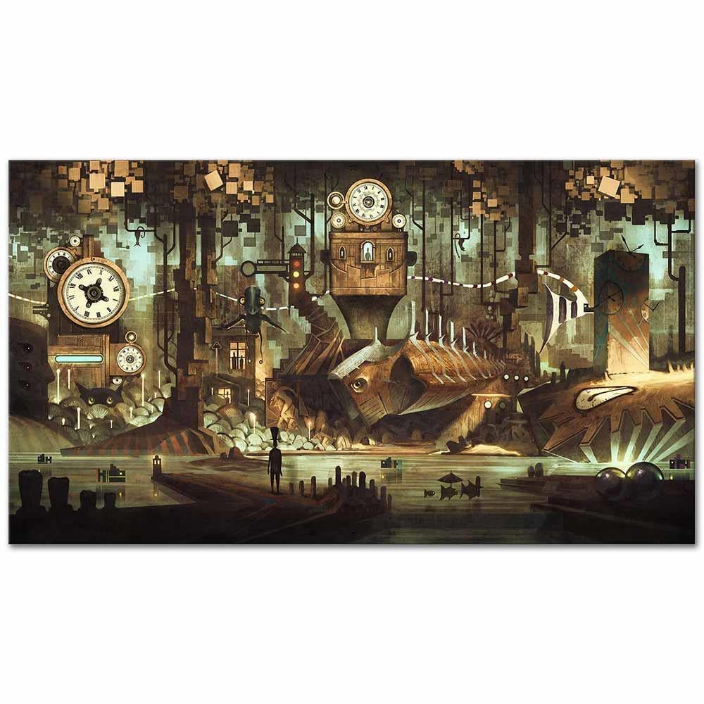 Şehir Manzarası Steampunk Kanvas Tablo