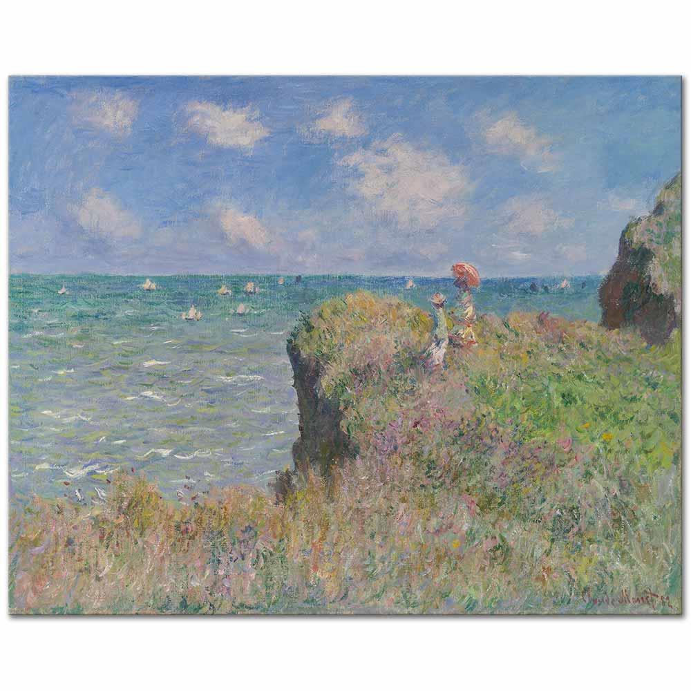 Claude Monet Kayalıklarda Yürüyüş Pourville Kanvas Tablo