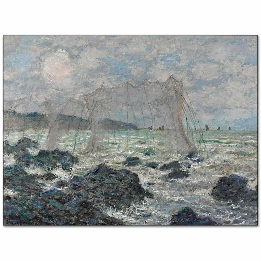 Claude Monet Pourville'de Balık Ağları Kanvas Tablo