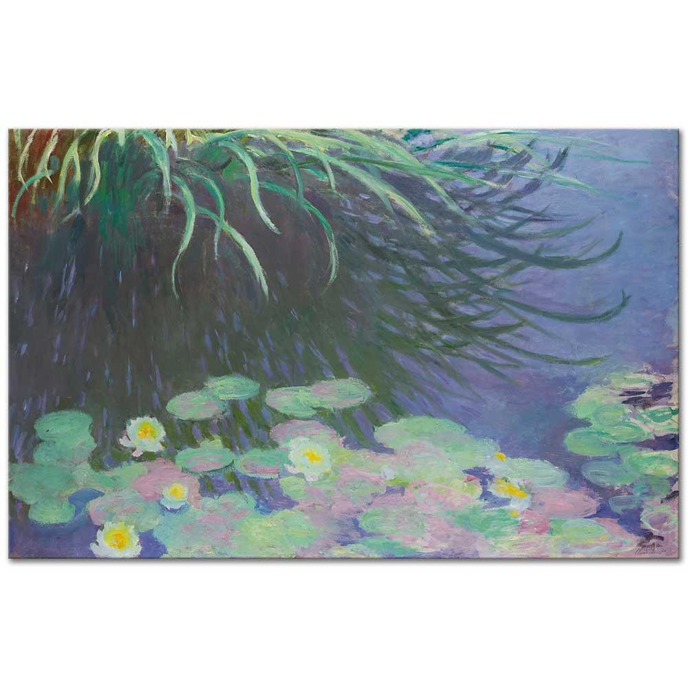 Claude Monet Uzun Otların Arasında Nilüferler Kanvas Tablo