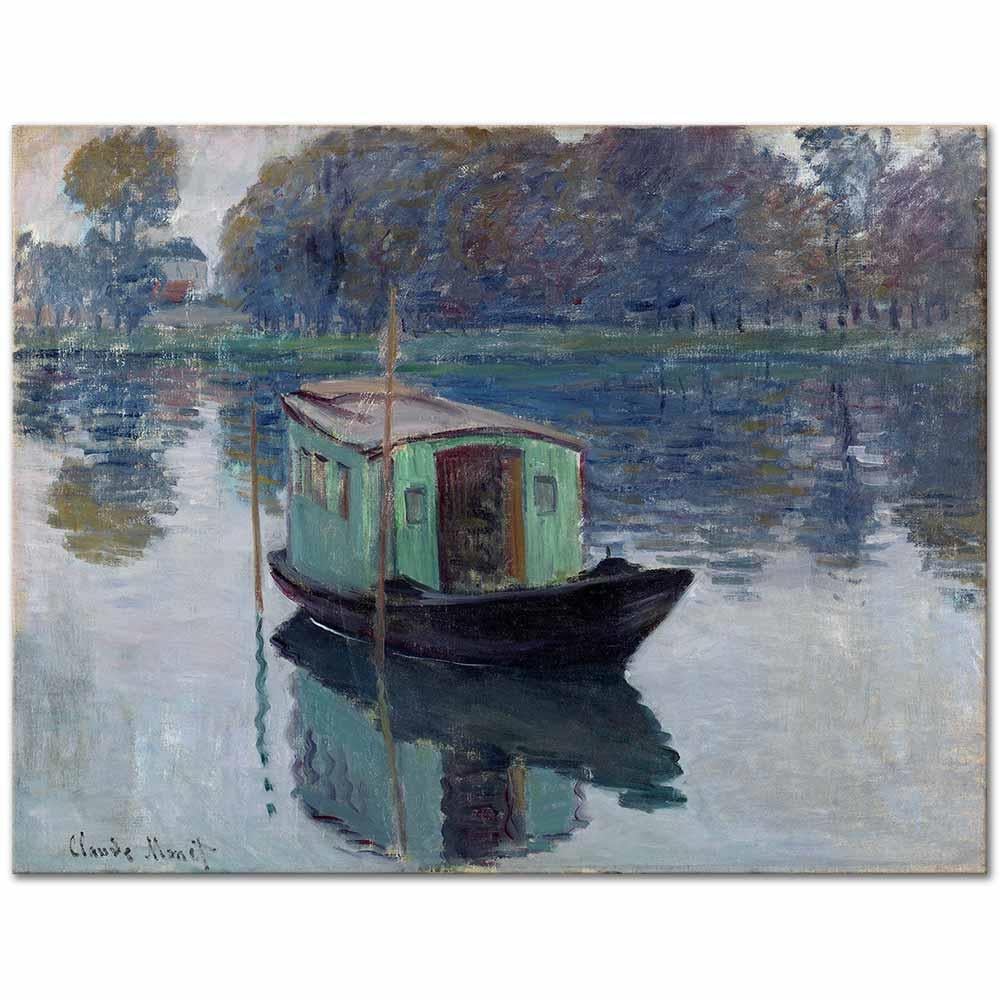Claude Monet Stüdyo Teknesi Kanvas Tablo