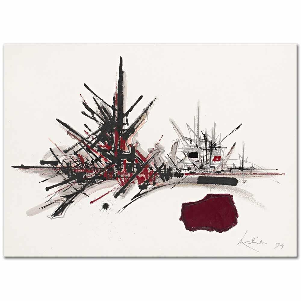 Georges Mathieu Kompozisyon Kanvas Tablo