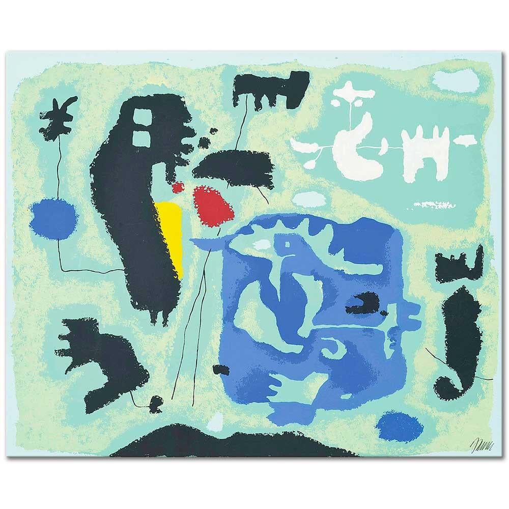 Willi Baumeister Yeşilde Kompozisyon Kanvas Tablo