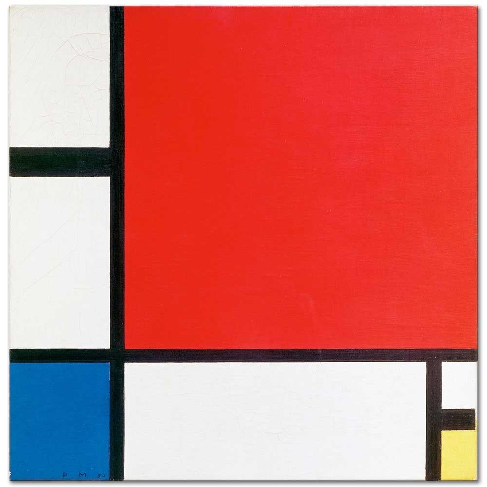 Piet Mondrian Kırmızı Mavi ve Sarıda Kompozisyon No II Kanvas Tablo