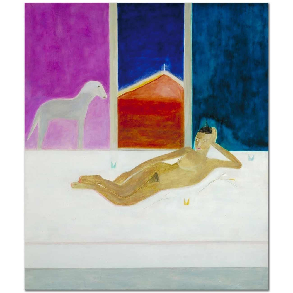 Craigie Aitchison Model ve Köpek Kanvas Tablo