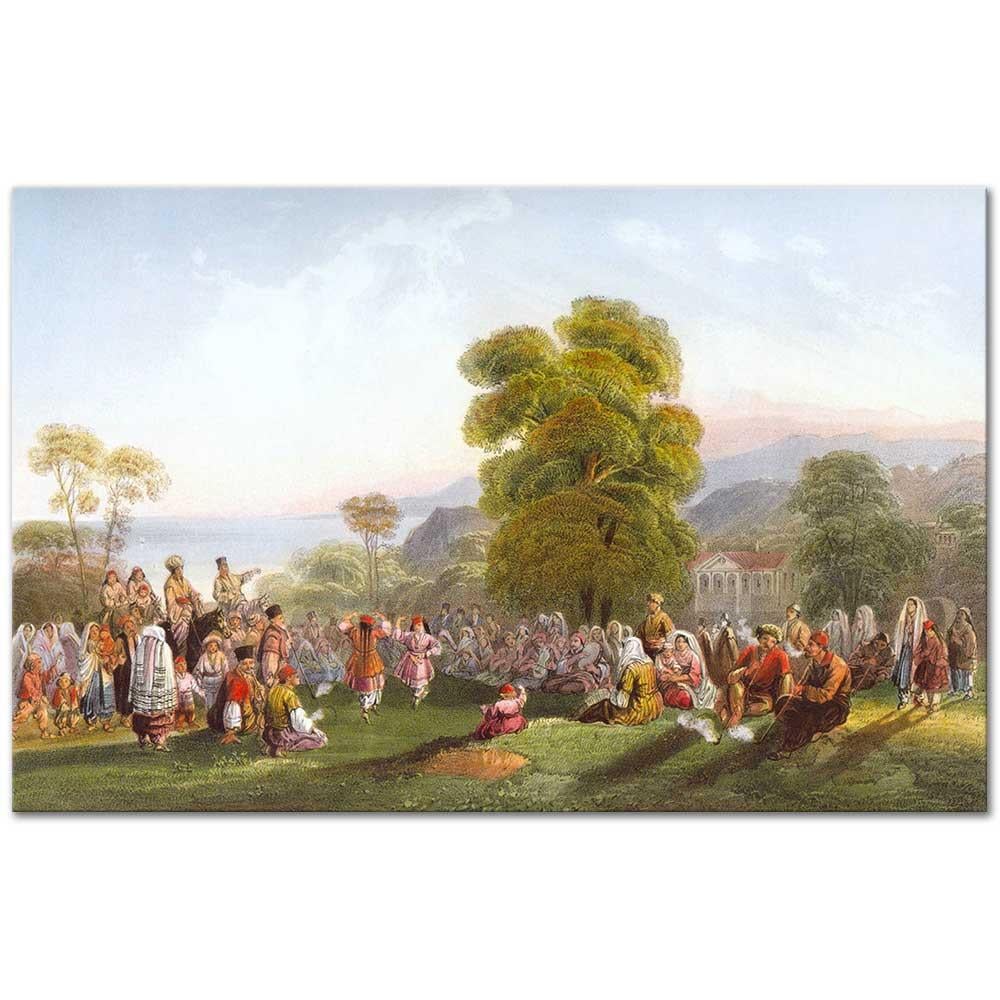 Carlo Bossoli Tatar Dansı Kanvas Tablo