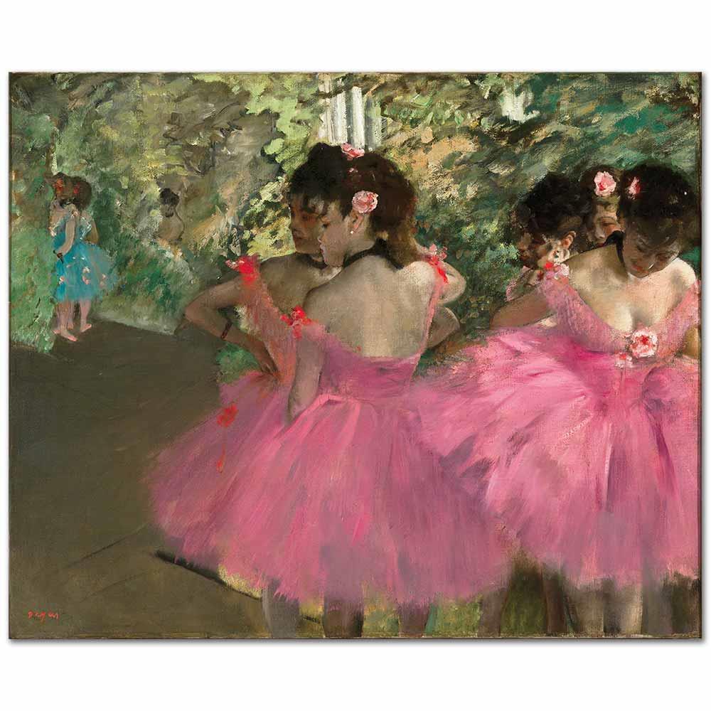 Edgar Degas Pembe Elbiseli Balerinler Kanvas Tablo