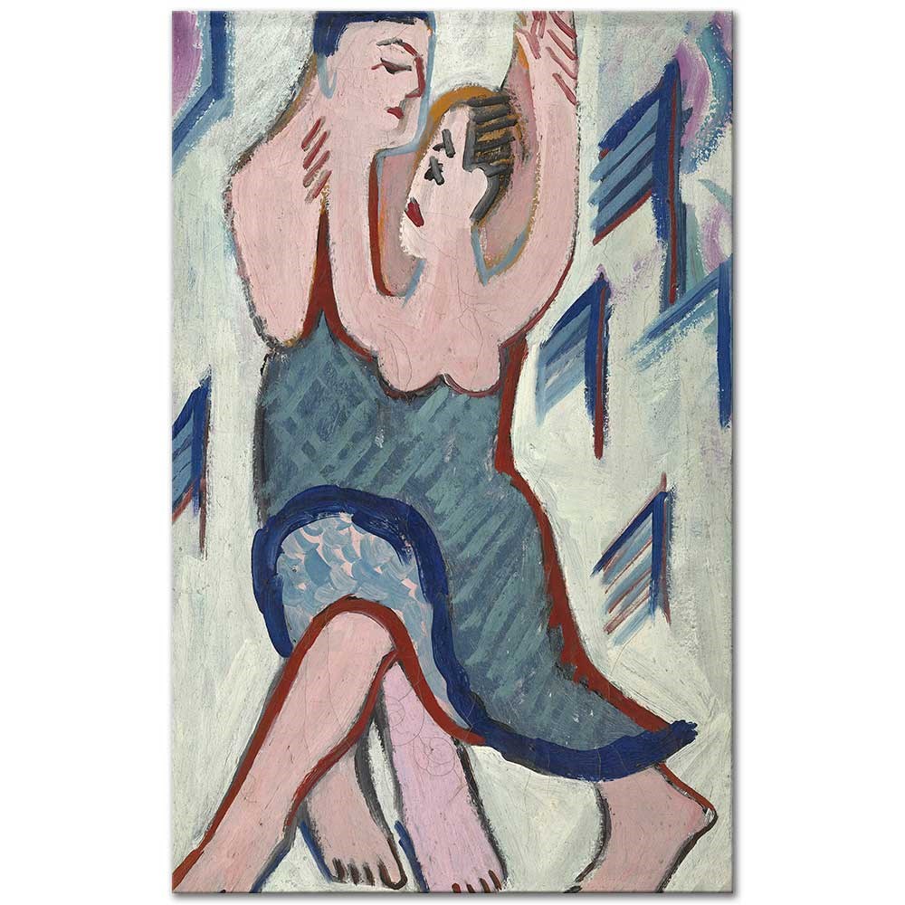 Ernst Ludwig Kirchner Karda Dans Eden Çift Kanvas Tablo