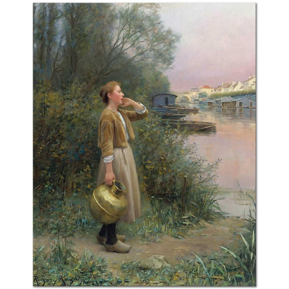 Daniel Ridgway Knight Su Güğümü İle Kız Kanvas Tablo