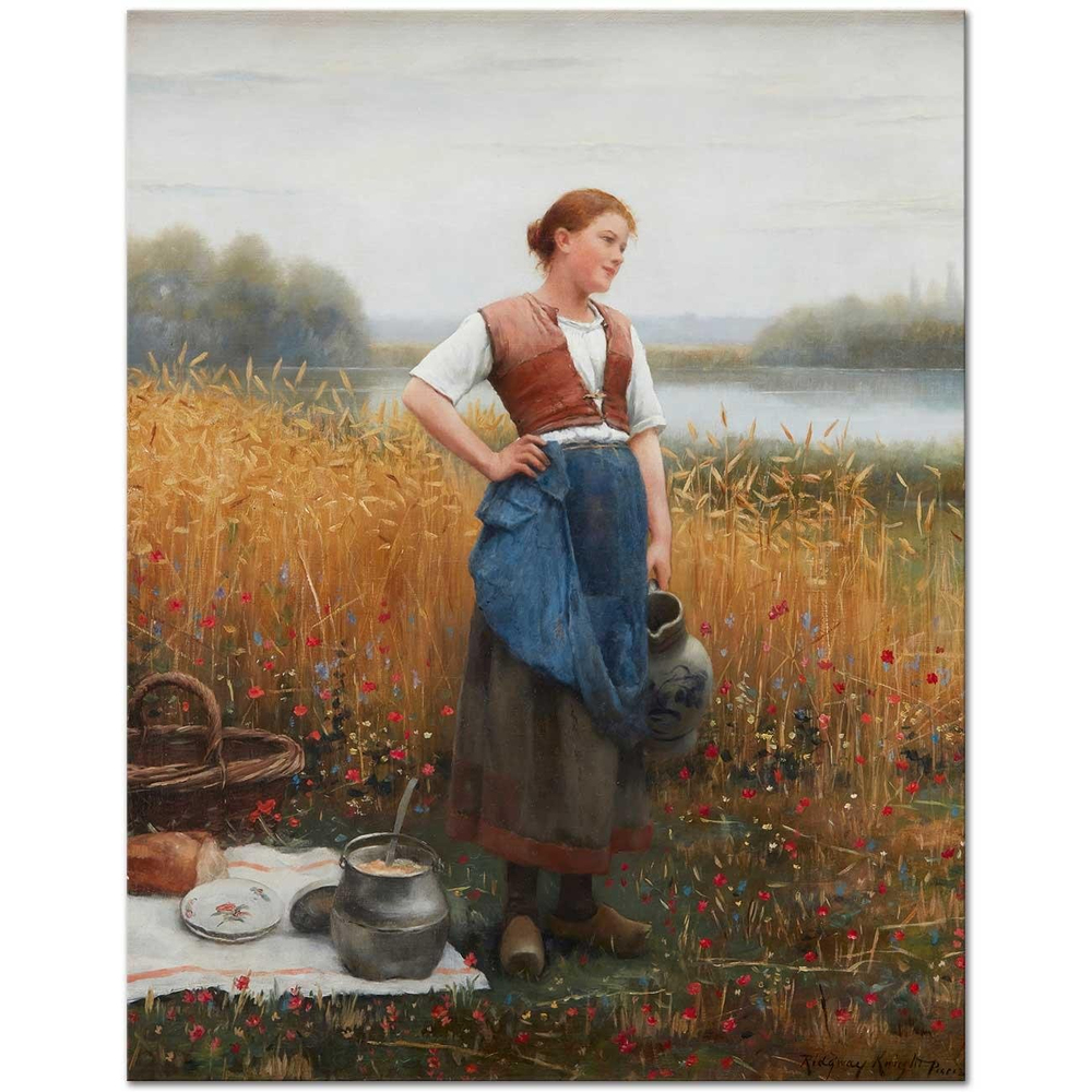 Daniel Ridgway Knight Öğlen Molası Kanvas Tablo