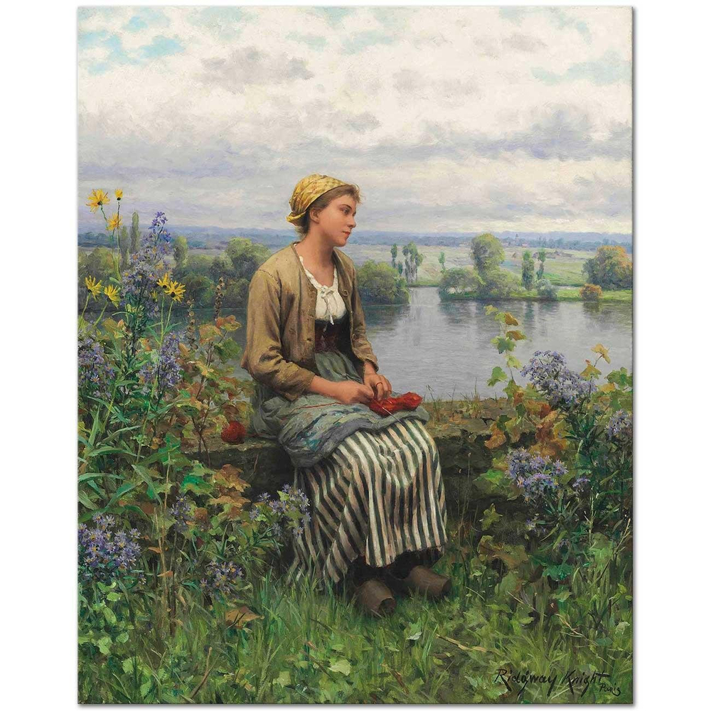 Daniel Ridgway Knight Normandiyalı Kız Kanvas Tablo