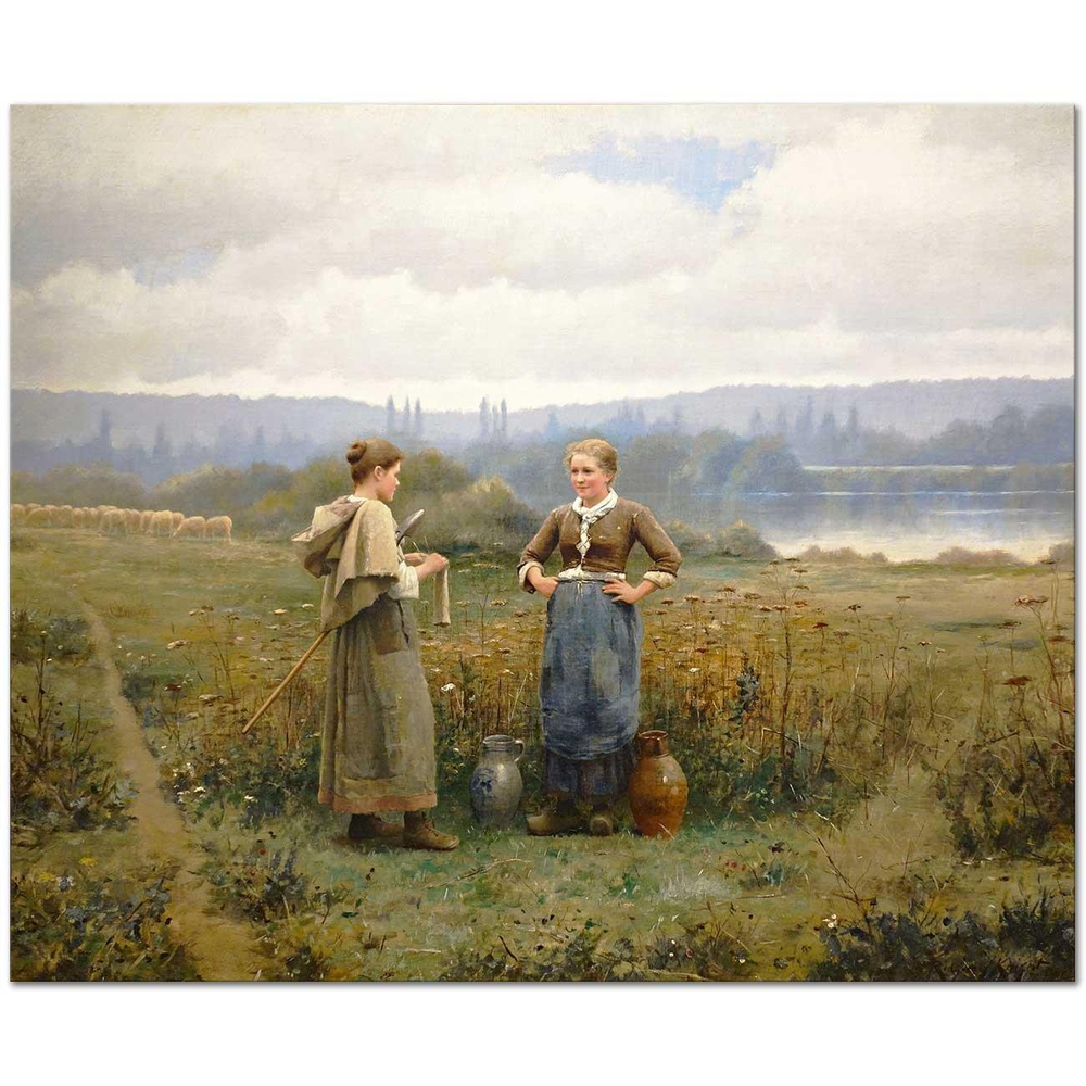 Daniel Ridgway Knight Sohbet Kanvas Tablo