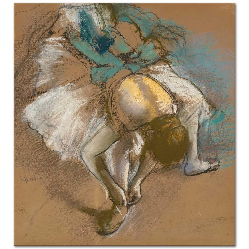 Edgar Degas Dansçı Ayakkabısını Bağlarken Kanvas Tablo