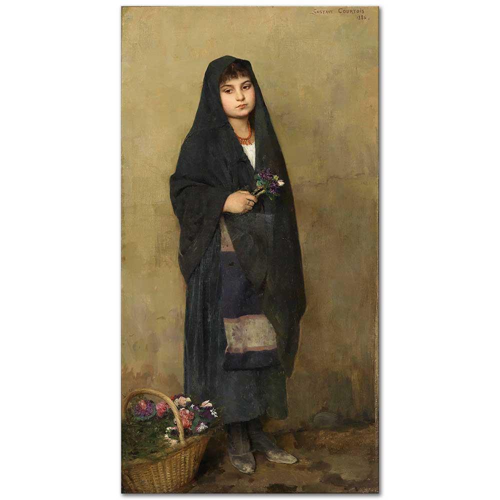 Gustave Claude Etienne Courtois Çiçekçi Kız Kanvas Tablo
