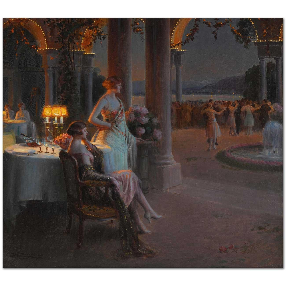 Delphin Enjolras Le Soir sur la Terasse Art Print