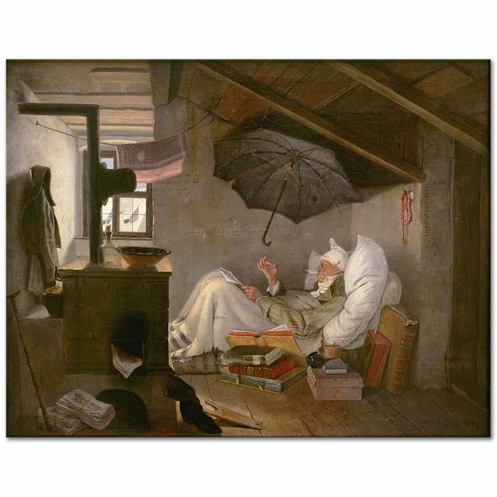 Carl Spitzweg Zavallı Şair Kanvas Tablo