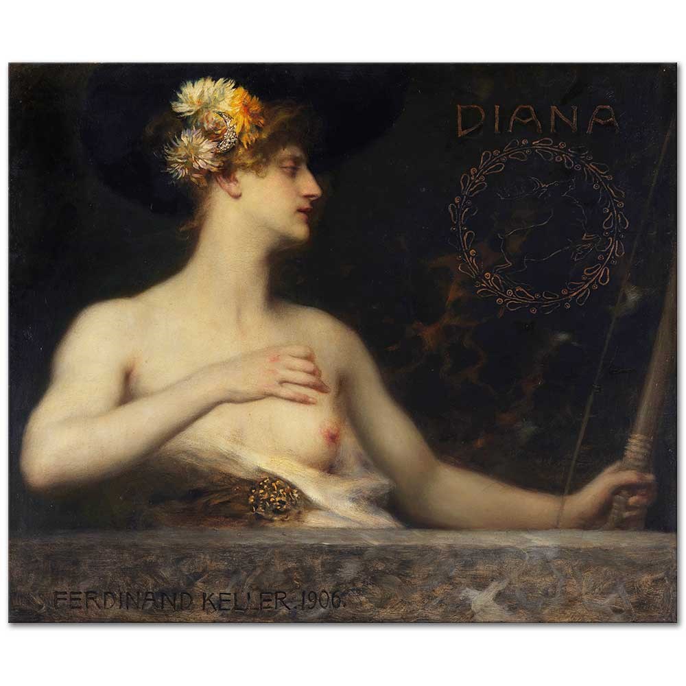 Ferdinand Keller Diana Kanvas Tablo