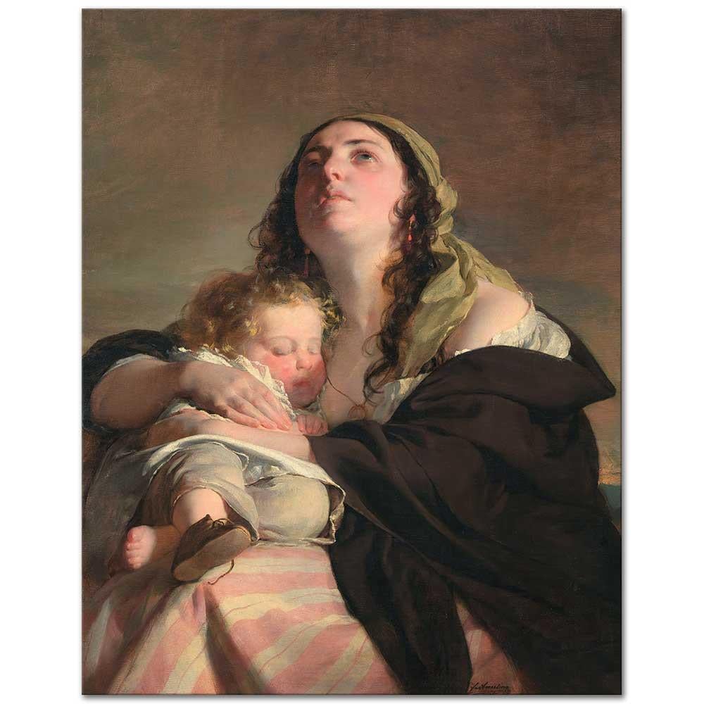 Friedrich von Amerling Dul Kadın Kanvas Tablo