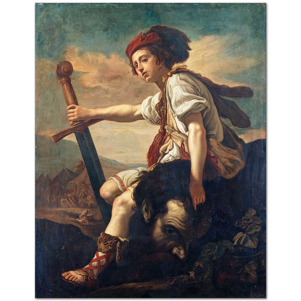 Domenico Fetti Davud Golyat'ın Kafası ile Kanvas Tablo