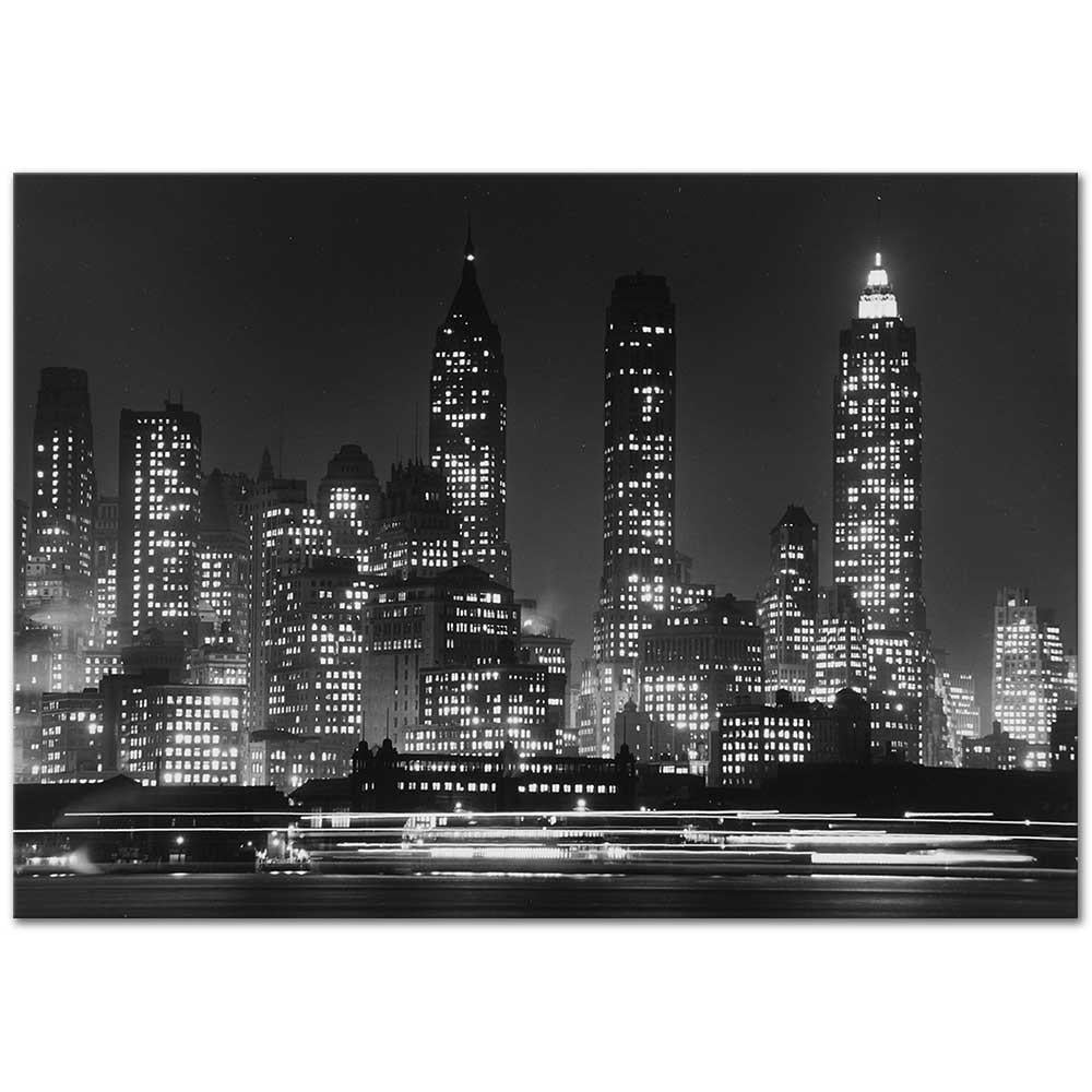 Andreas Feininger Gece Vakti Manhattan Kanvas Tablo