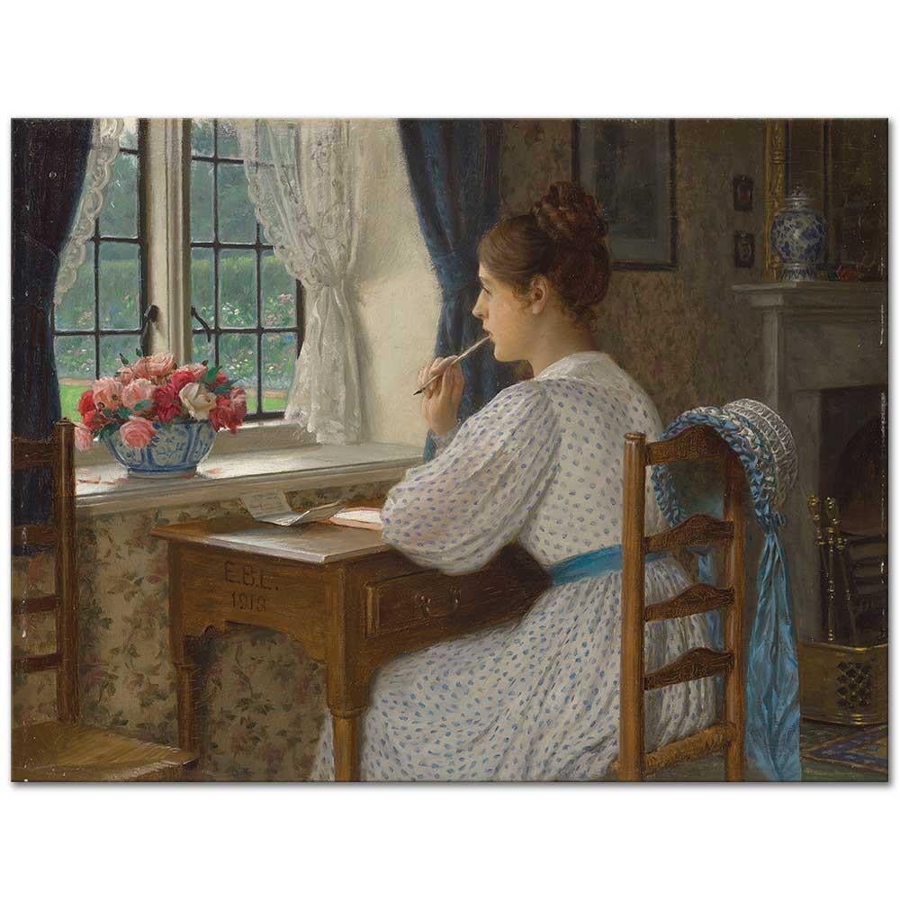 Edmund Blair Leighton Boş Düşünceler Kanvas Tablo