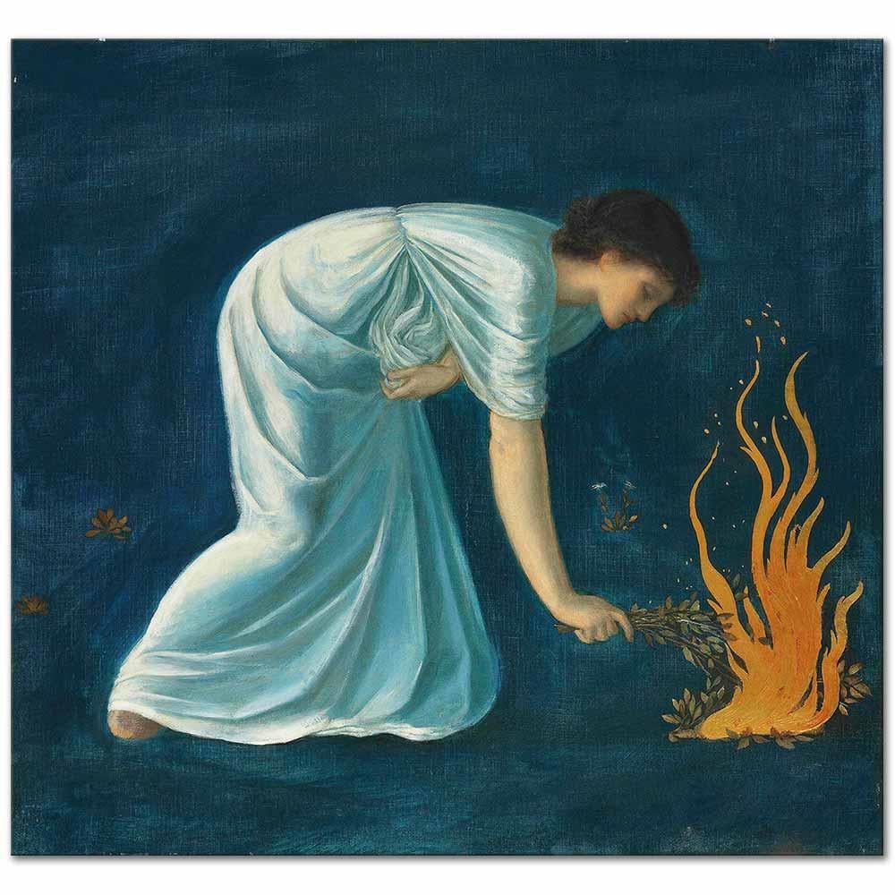 Edward Burne Jones Hero Leander İçin Feneri Yakarken Kanvas Tablo