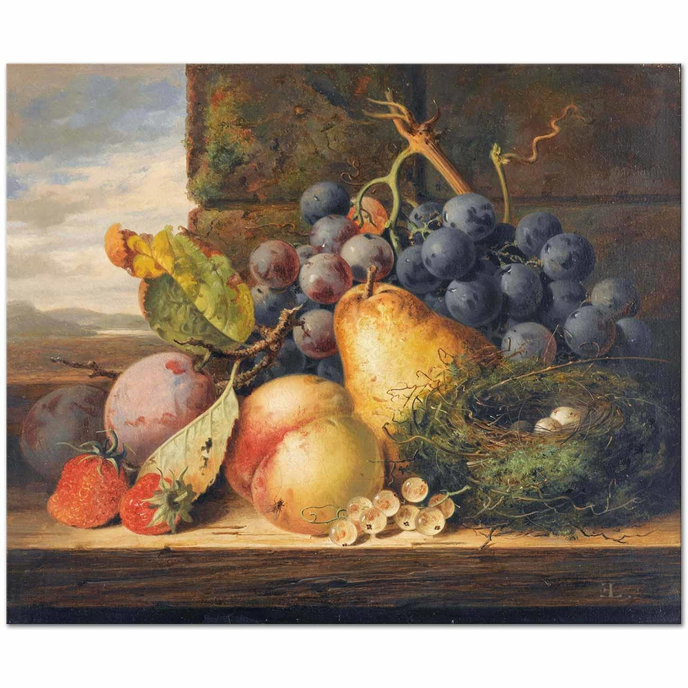 Edward Ladell Meyveli Natürmort Kanvas Tablo