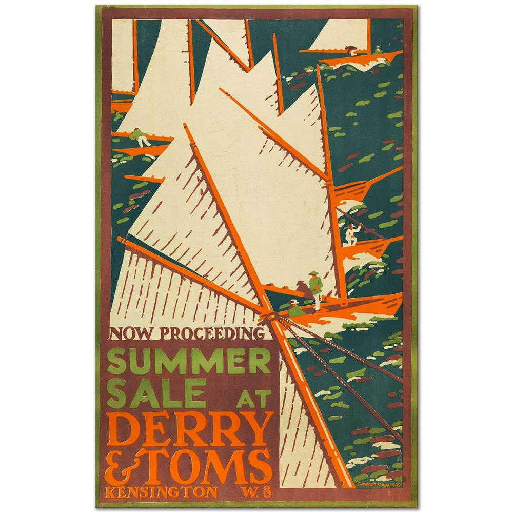 Edward McKnight Kauffer Derry ve Tom'da Yaz Satışı Kanvas Tablo