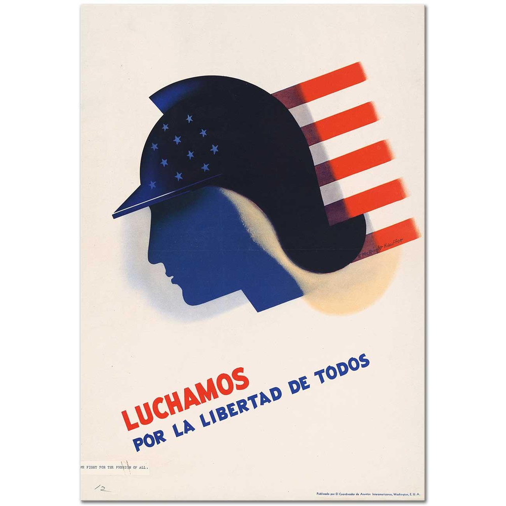 Edward McKnight Kauffer Herkesin Özgürlüğü İçin Savaşıyoruz Kanvas Tablo