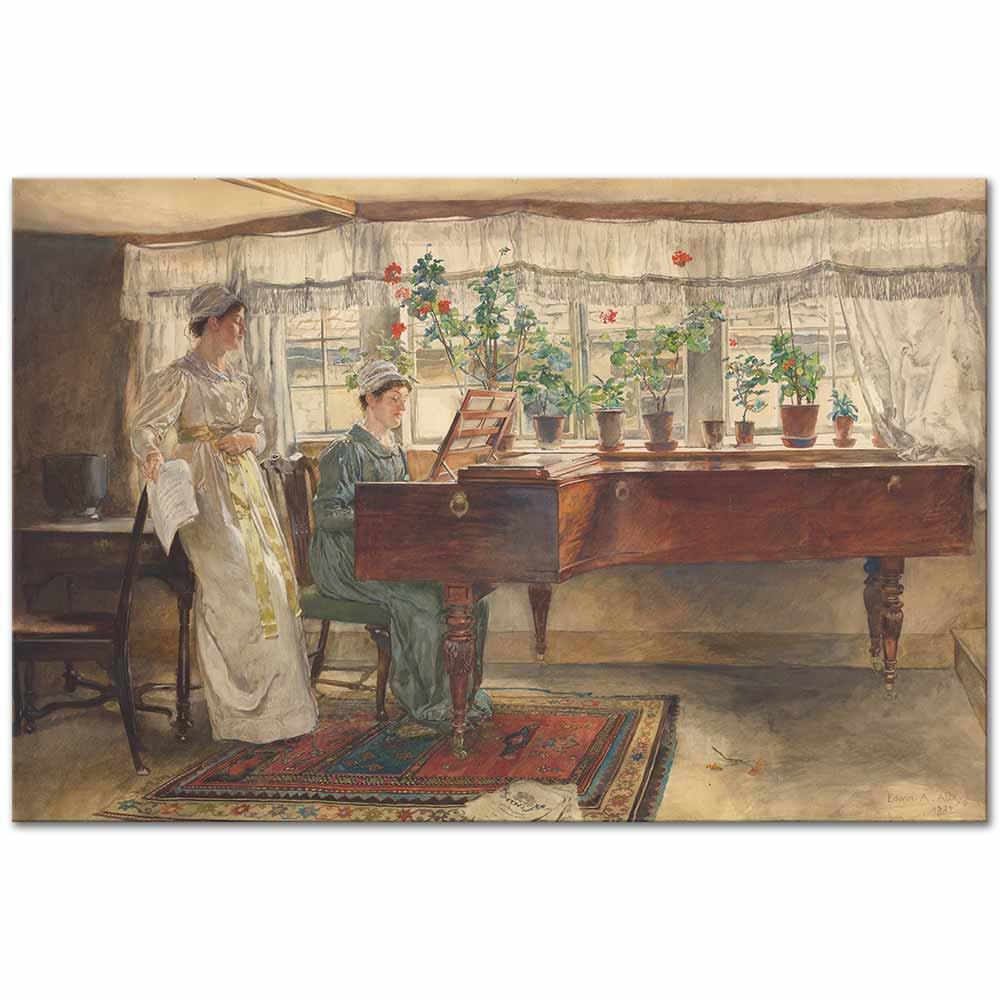 Edwin Austin Abbey İki Kız Kardeş Kanvas Tablo