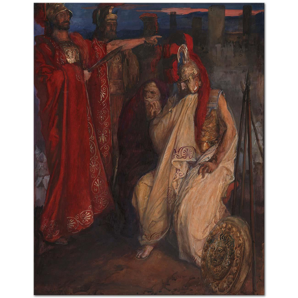 Edwin Austin Abbey Troilus ve Cressida Agamemnon'un Çadırı Önünde Kanvas Tablo