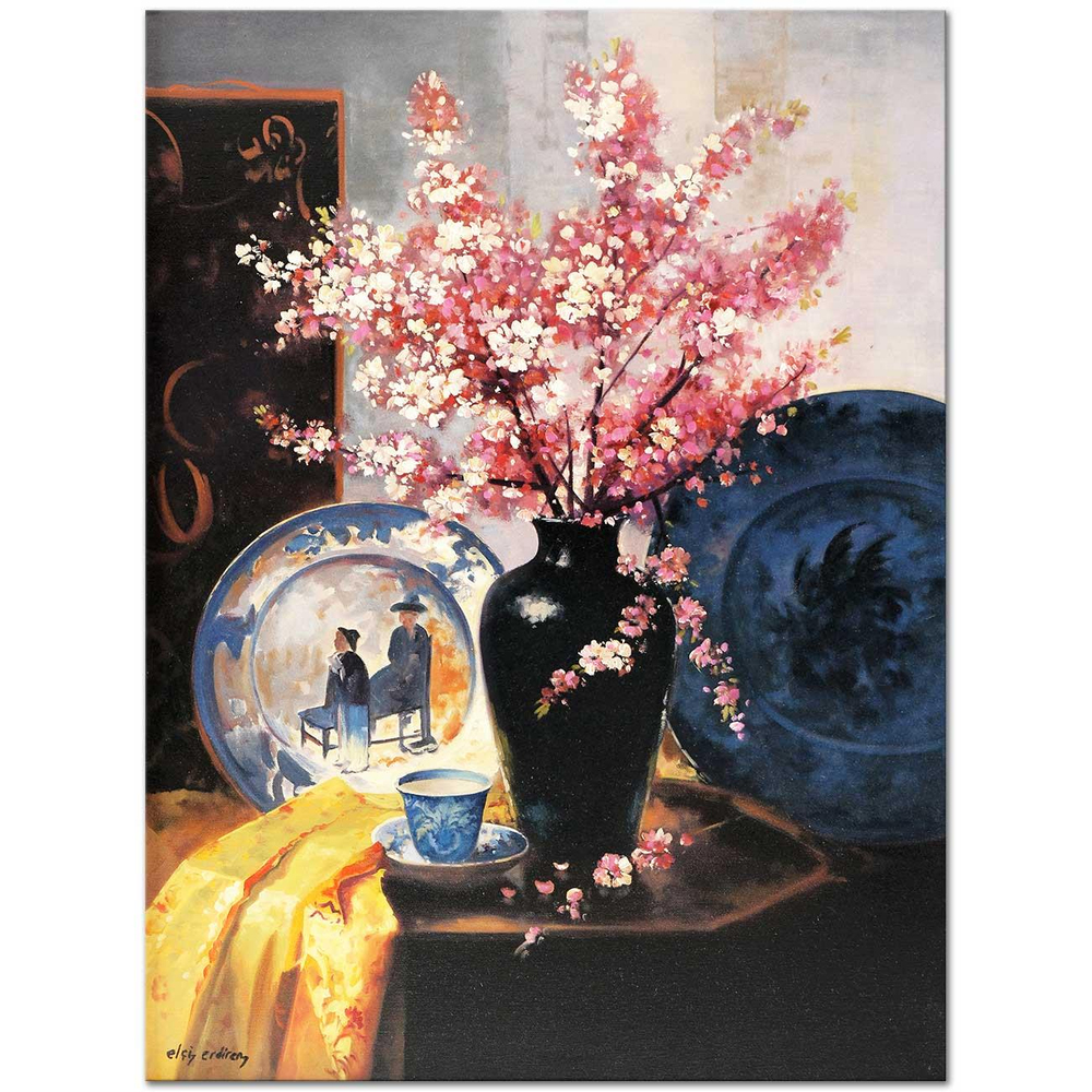 Elçi Erdiren Vazoda Bahar Çiçekleri Kanvas Tablo