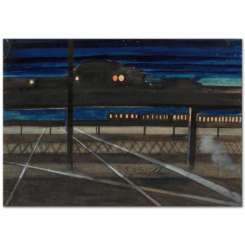 Joseph Stella Demiryolu Köprüsü Kanvas Tablo