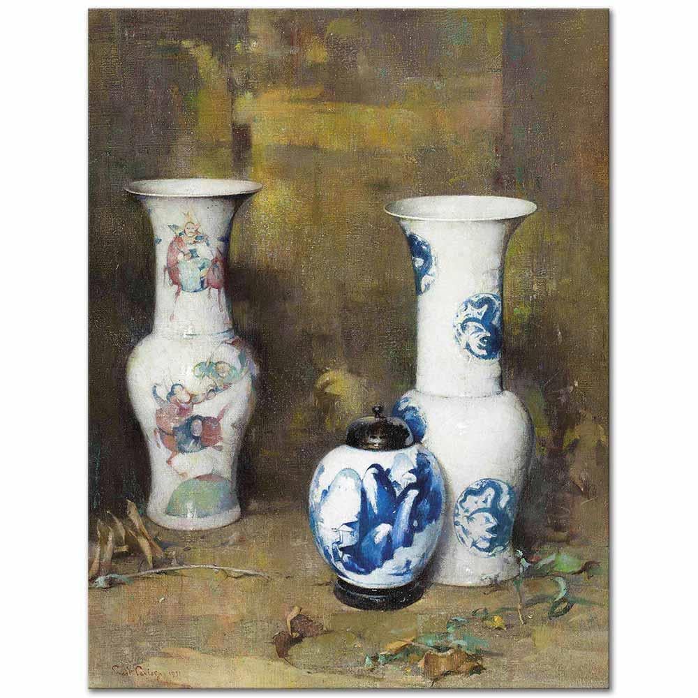 Emil Carlsen Ming Vazoları Kanvas Tablo